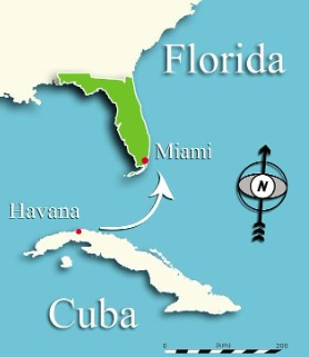 distance from cuba to florida